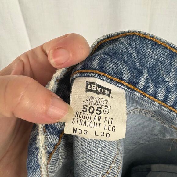 Levi's Vintage 1997 505 Regular Fit Straight Leg Jeans USA 33 x 30 Wallet Fade - Picture 4 of 8